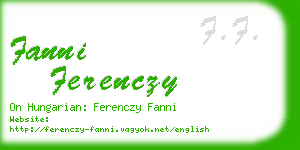 fanni ferenczy business card